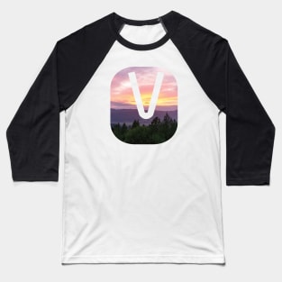 Initial V Sunset Photograph Baseball T-Shirt